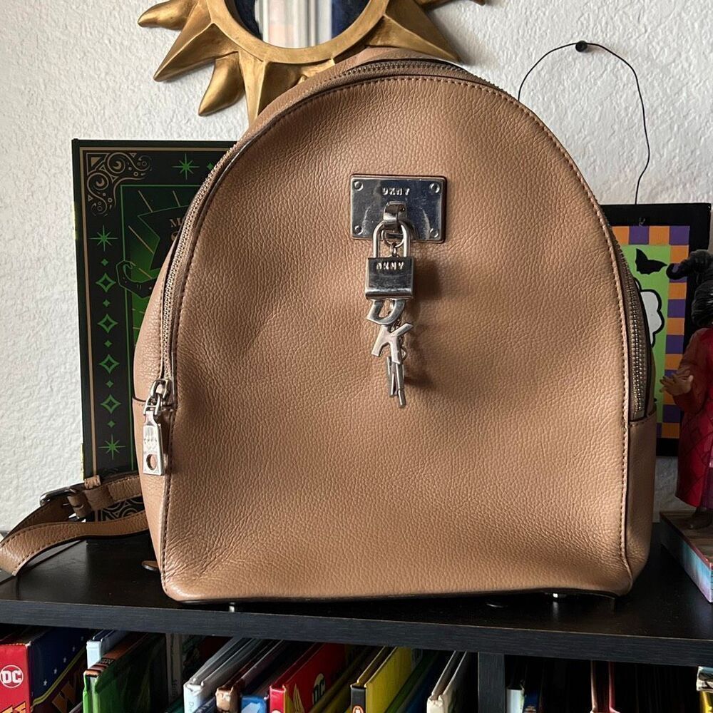 DKNY Taupe Brown / Tan Small backpack WOMENS BACKPACK
